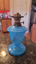 Rare French Blue Opaline Kerosene Oil Lamp ~ German Wild &amp; Wessel - £199.21 GBP
