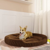 Dog Bed Brown 110x90x23 cm Plush - £66.63 GBP