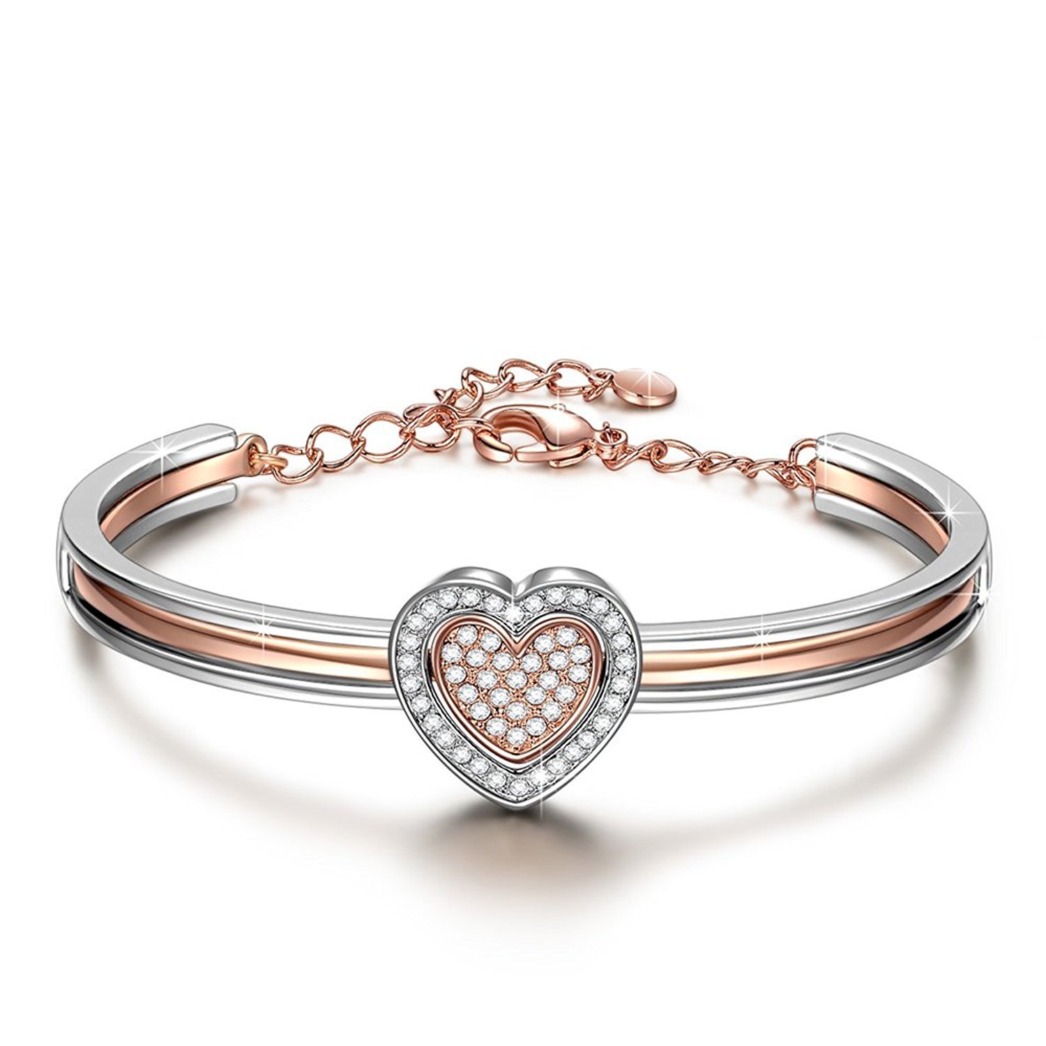 ♥Valentines Day Gifts♥ J.NINA "Cupid Heart" 7 Inches Rose-Gold Plated Heart Comb - $59.95