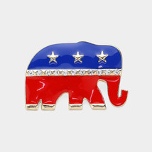 USA donkey elephant pin brooch - €8,67 EUR