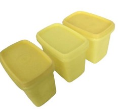 Vintage TUPPERWARE Stackable Storage Containers Shelf Saver (3) Yellow 1... - £11.47 GBP