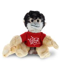 I Love You Plush Cute Squirrel Monkey Animal With Red Shirt, 12.5 Inch - £23.10 GBP