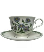 Portmeirion Botanic Garden Teacup &amp; Saucer Aster Brand New In Box Coffee... - $26.14