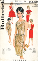 Misses DRESS Vintage 1960&#39;s Butterick Pattern 2460 Size 14 UNCUT - $12.00