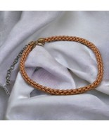 Carolyn Pollack Braided leather necklace,  925 lobster claw clasp, brass... - $61.54 CAD