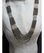 &quot;&quot;15 STRAND METAL SEED BEED - TAPERED - LONG NECKLACE&quot;&quot; - £11.13 GBP