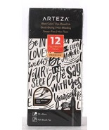 Arteza Premium Black Color 12 Count Felt Brush Tip Pens Smear Free Non T... - $25.99