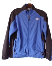 North Face Apex Full Zip Jacket Youth Boys Blue Black Size Large Stretch Logo - $19.79