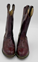 LAREDO Burgundy Leather Roper Cowboy Boots Womens Size5.5 M Style 6937 - £22.57 GBP