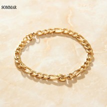 SOMMAR 2020 trendy  Gold color length 18cm adjust   women Charms Stainless Steel - £11.69 GBP