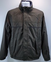 V) Vintage Nautica Reversible Jacket Nylon Olive Green and Blue Fleece S... - $461.15 MXN