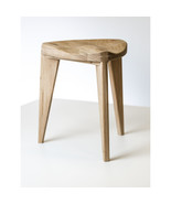 Oak Stool with carved seat - Height 18&quot; - Seat 14&quot; - Free shipping - Thr... - £235.12 GBP