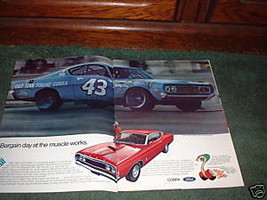 1969 FORD TORINO COBRA CAR AD RICHARD PETTY 2-PAGE - $14.99