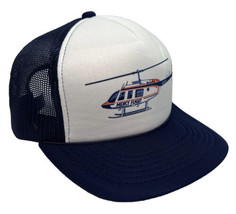 Vintage Mercy Flight Hat Cap Snap Back Blue Mesh Trucker One Size Broken Snaps - £15.81 GBP