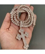 Iced Out 24MM Cuban Chain VVS1 D Color Moissanite 925 Silver Miami Link ... - $900.00