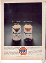 * 1963 GULF GULF PRIDE MOTOR OIL PHOTO AD - $7.99