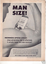 * 1963 MENNEN SPEED STICK DEODORANT PHOTO AD - $7.99