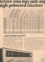 1973 SCOTT 477 STEREO RECEIVER AD - $8.99