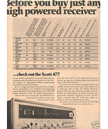 1973 SCOTT 477 STEREO RECEIVER AD - £7.18 GBP