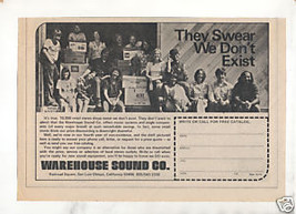 1973 VINTAGE WAREHOUSE SOUND COMPANY AD - $7.64