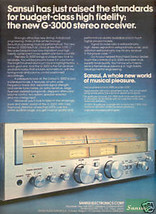 1978 SANSUI G-3000 RECEIVER AD - $8.99