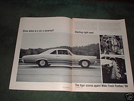 1966 PONTIAC GTO 2+2 TEMPEST VINTAGE CAR AD 4-PAGE - $8.49