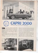 1971  CAPRI 2000 VINTAGE ROAD TEST AD 2-PAGE - $7.99