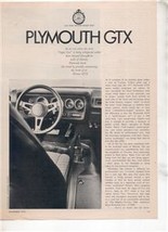 1970 1971 Plymouth Gtx Vintage Road Test Ad 4-PAGE - £7.98 GBP