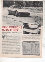 1980 PORSCHE 924S 924 S TURBO ROAD TEST AD 3-PAGE - $8.99