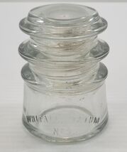 FF) Vintage Whitall Tatum No. 3 Wire Insulator Clear Glass 3&quot; Tall - $5.93
