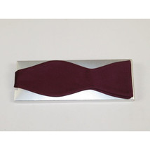 Men's Self Bow Tie By Hand J.Valintin Collection Solid Satin #92546 Burgundy image 2