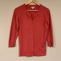 Salmon Cardigan Sweater Women’s Small Button Down Lightweight Shirt Top ... - £19.35 GBP