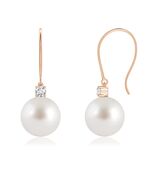 ANGARA South Sea Pearl Fish Hook Earrings in 14K Solid Gold (Grade: AAA ... - $1,718.01