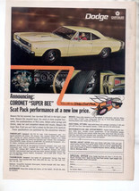 1968 1969 Dodge Coronet Superbee Super Bee Car Ad - £7.18 GBP