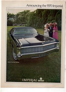 1970 CHRYSLER LEBARON IMPERIAL VINTAGE CAR AD 2-PAGE - $11.99
