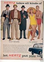 1962 HERTZ RENT A CAR CHEVY IMPALA CAR AD - $8.99