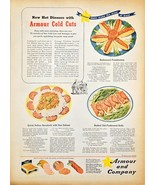 1943 ARMOUR COLD CUTS - MEATS - Italian Spaghetti-Rolls-Vintage Print Ad... - $10.16