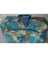 Vintage Vinyl Small Size Suitcase - Canvas Covering - 1960&#39;s - CUTE LITT... - $40.73 CAD
