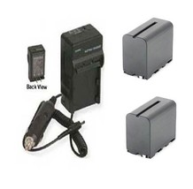 2X NP-F970B, Batteries + Charger For Sony NEX-FS100, NEX-FS100U, FS100E, FS100P, - £61.87 GBP