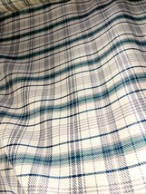 Bull Denim Checkered Plaid Upholstery Fabric Brown &amp; Green Shades Yarn Dye Bty - £2.81 GBP