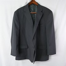 Geoffrey Beene 54R Big Tall Charcoal Gray Wool 2Btn Blazer Jacket Sport Coat - £27.53 GBP