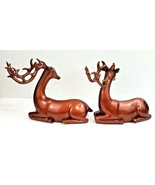 Sitting Reindeer Copper Colored 7&quot; x 7&quot; Resin Set Of 2 NWOT - €18,08 EUR