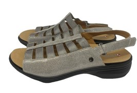 Revere Women&#39;s Olympia Stretch Sandal Gold Wash Leather Size 7W - $42.74
