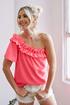 BiBi Ruffled Asymmetrical Crepe One Shoulder Top - $16.64