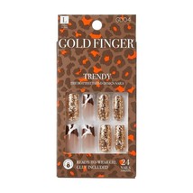 Kiss Goldfinger Gel Ready To Wear 24 Nails Glue Included - #GD04 - £5.77 GBP