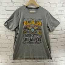 Eddie Bauer T Shirt Mens Sz L Patriotic United State Life Liberty Gray  - £11.83 GBP