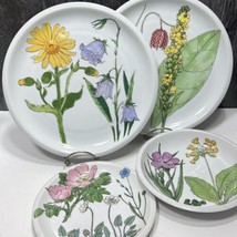 4 Pcs Ikea &#39;70 MIDSOMMAR SPAL Porcelain Floral Plates Bowl Marguerite Walfridson - £69.38 GBP