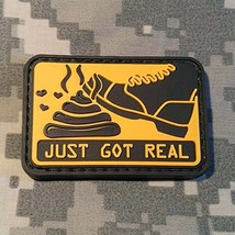 Shit Just Got Real PVC Rubber Morale Patch by NEO Tactical Gear (Black and Yello - £9.61 GBP