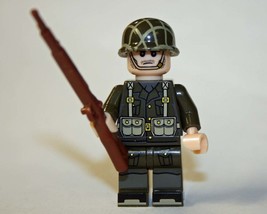 NWTOYS US American Solider WW2 with helmet large netting A Custom Minifigure Fro - £4.48 GBP