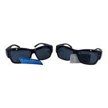 Polarized Solar Shield Rhinestones Black Fits Over RX Sunglasses Lucy Med 2 Pack - $10.57